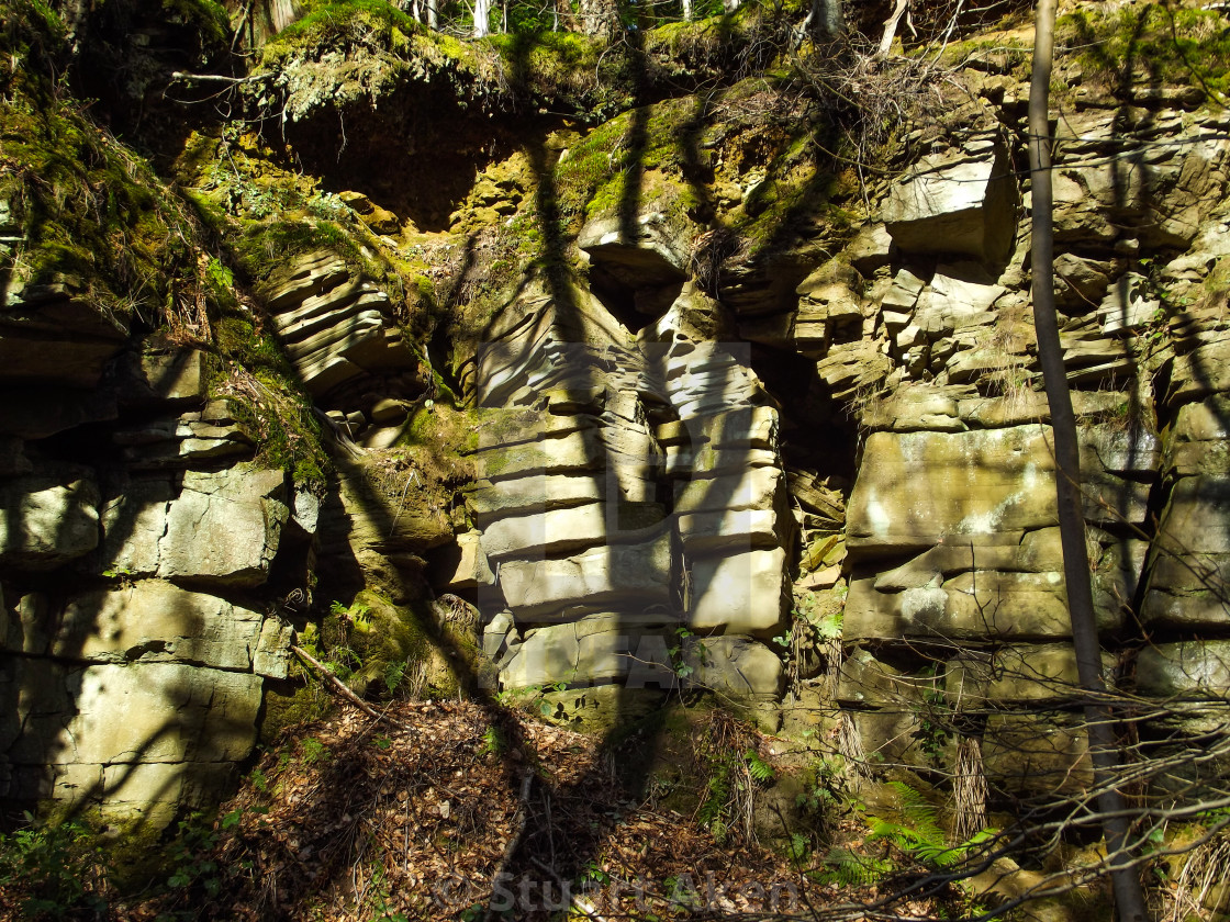 "Shadowed Rocks" stock image