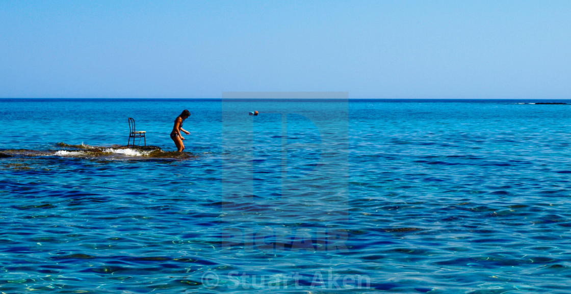 "Girl on Rocks" stock image