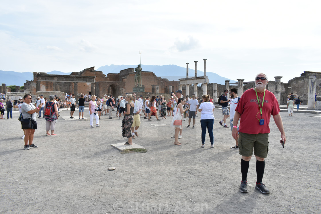 "Visitors to Pompeii" stock image