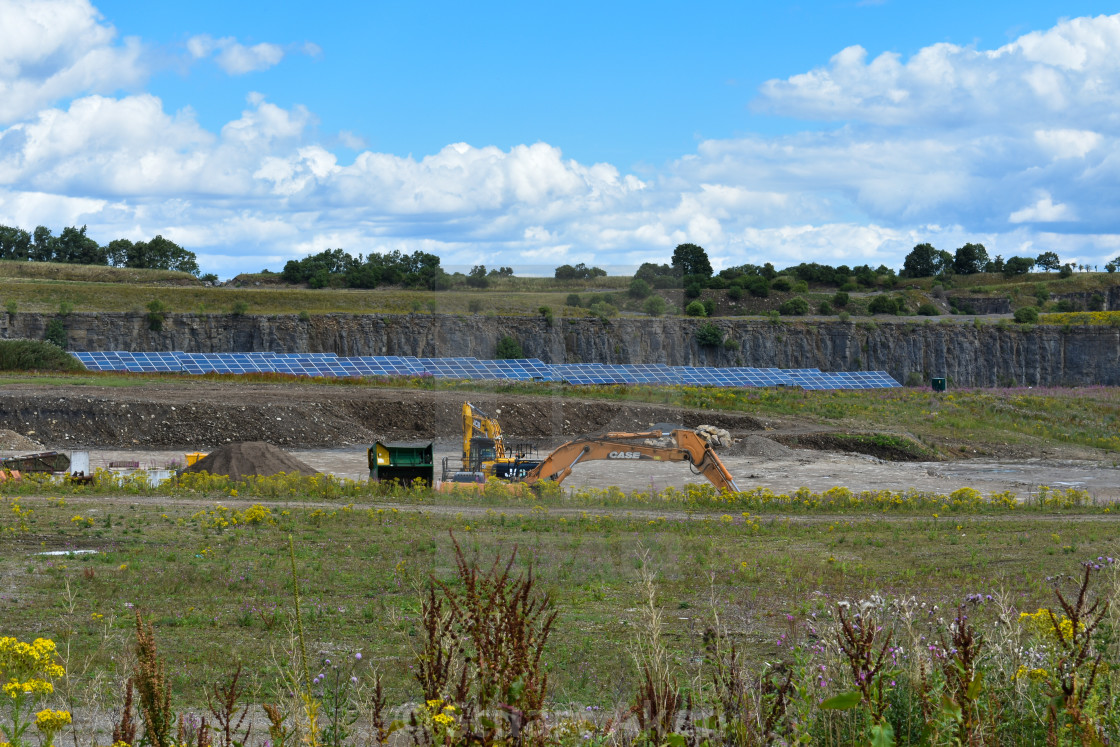 "Quarry with Solar Farm" stock image