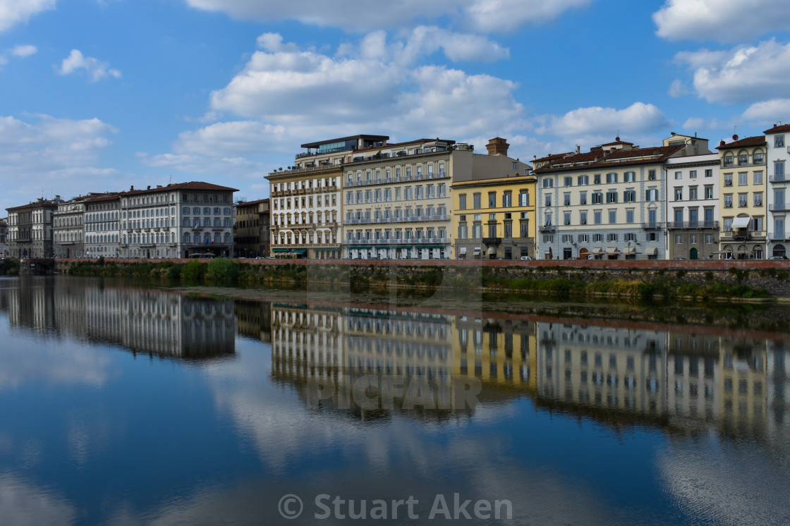 "Arno Reflections in Florence." stock image