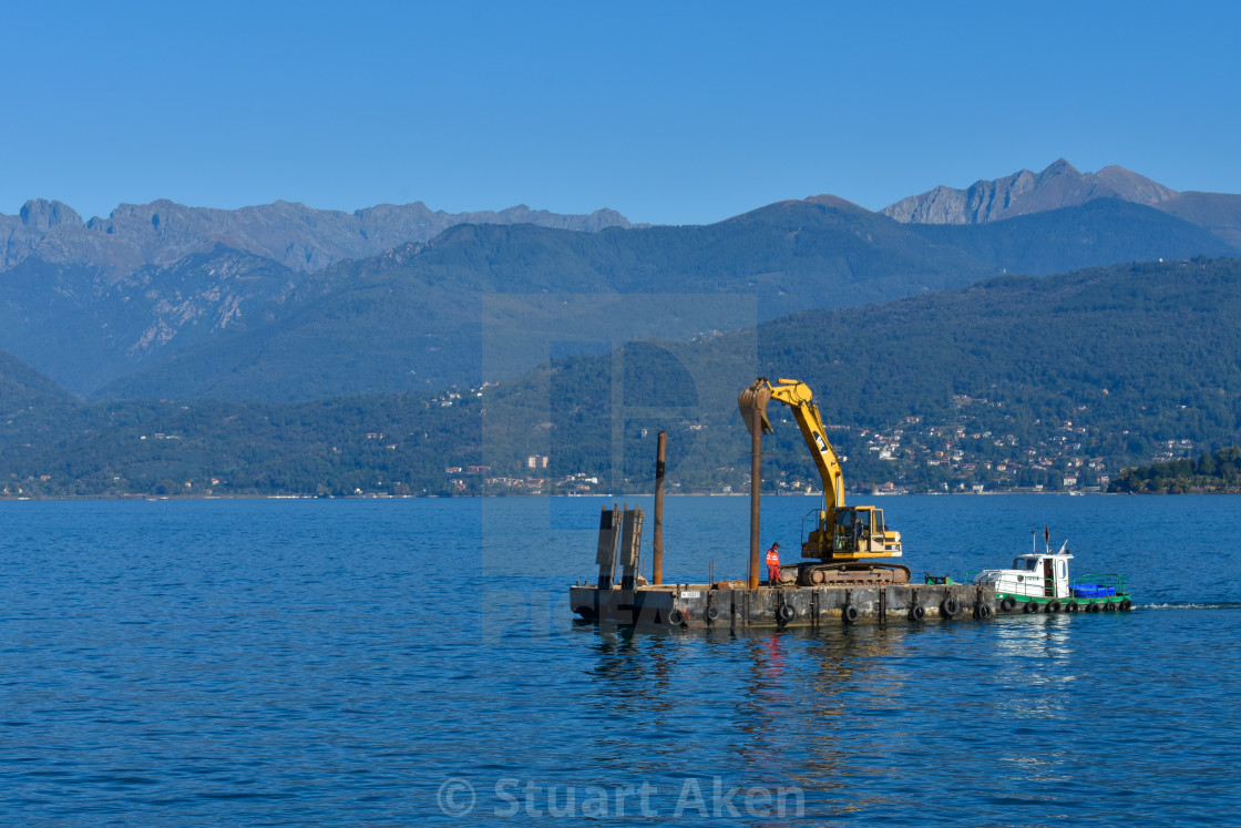 "Working on Lake Maggiore" stock image