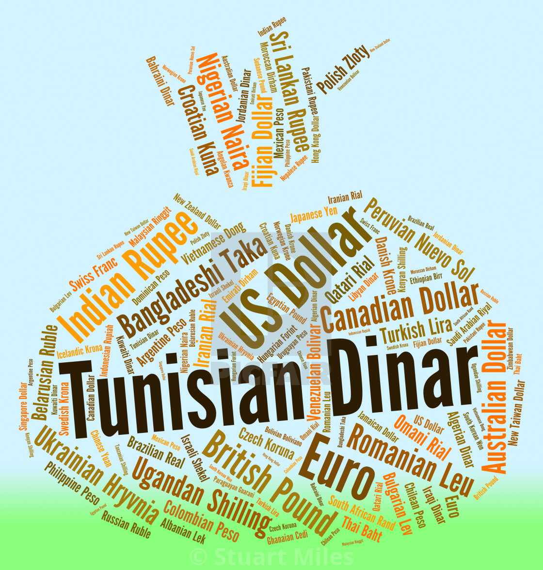 Tunisian Dinar Indicates Exchange Rate And Banknotes License - 