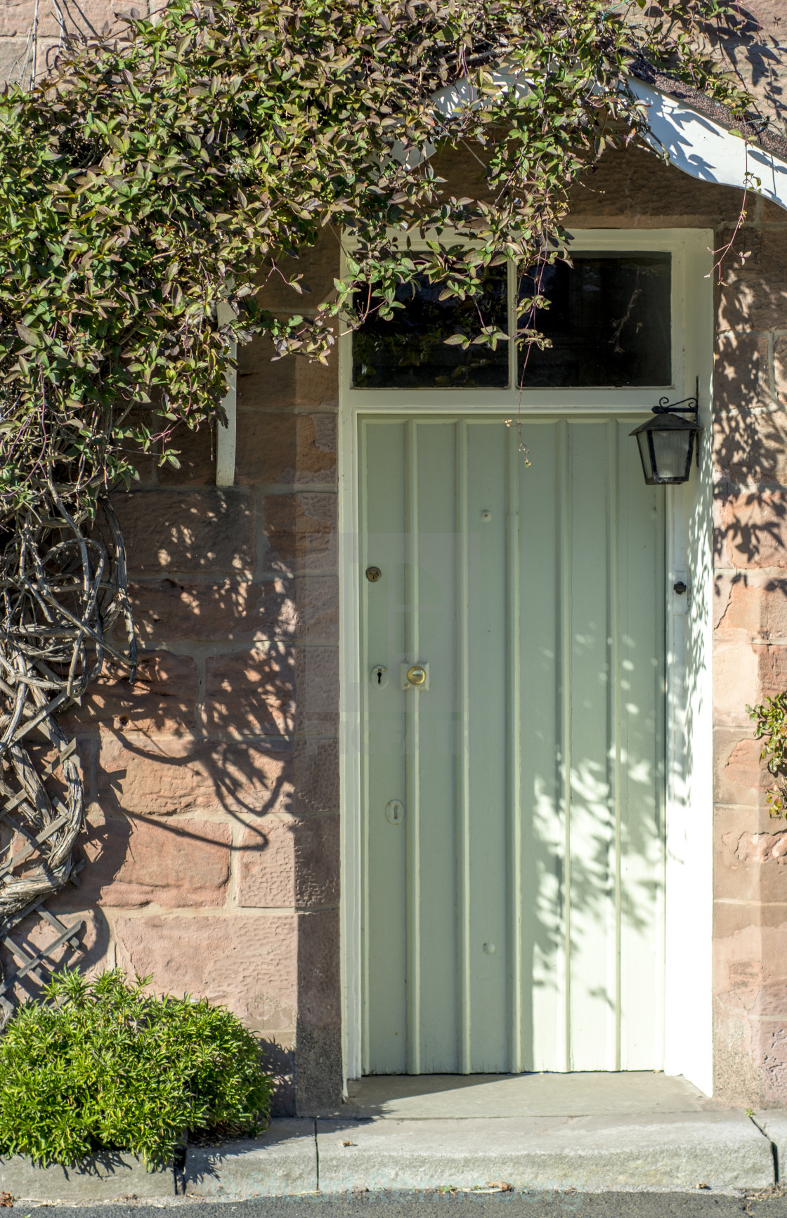 Pretty Front Door With Ivy Growing Over Porch License Or Pretty Front Door With Ivy Growing Over Porch Stock Image