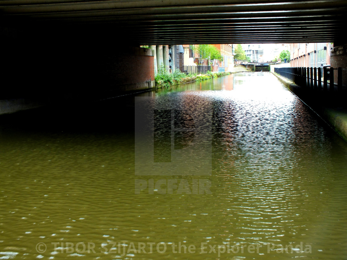 "Canal under the bridge" stock image