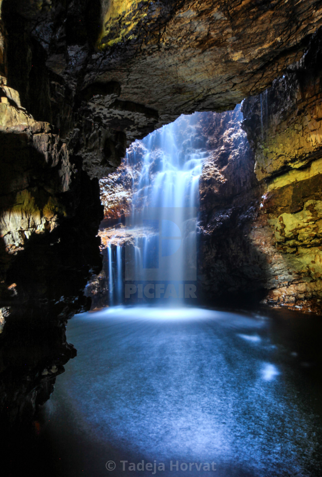 "Smoo Cave and waterfall" by Tadeja Horvat - $18.64 "Smoo Cave and waterfall" stock image