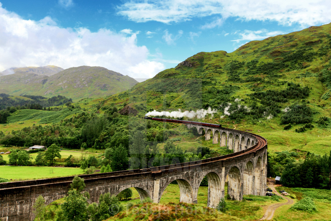 "Glenfinnan Viaduct" by Tadeja Horvat - $16.20 "Glenfinnan Viaduct" stock image