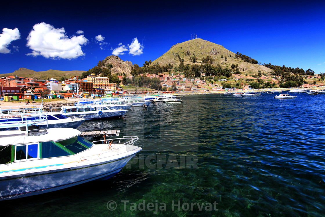 "Copacabana on Lake Titicaca" by Tadeja Horvat - $15.91 "Copacabana on Lake Titicaca" stock image