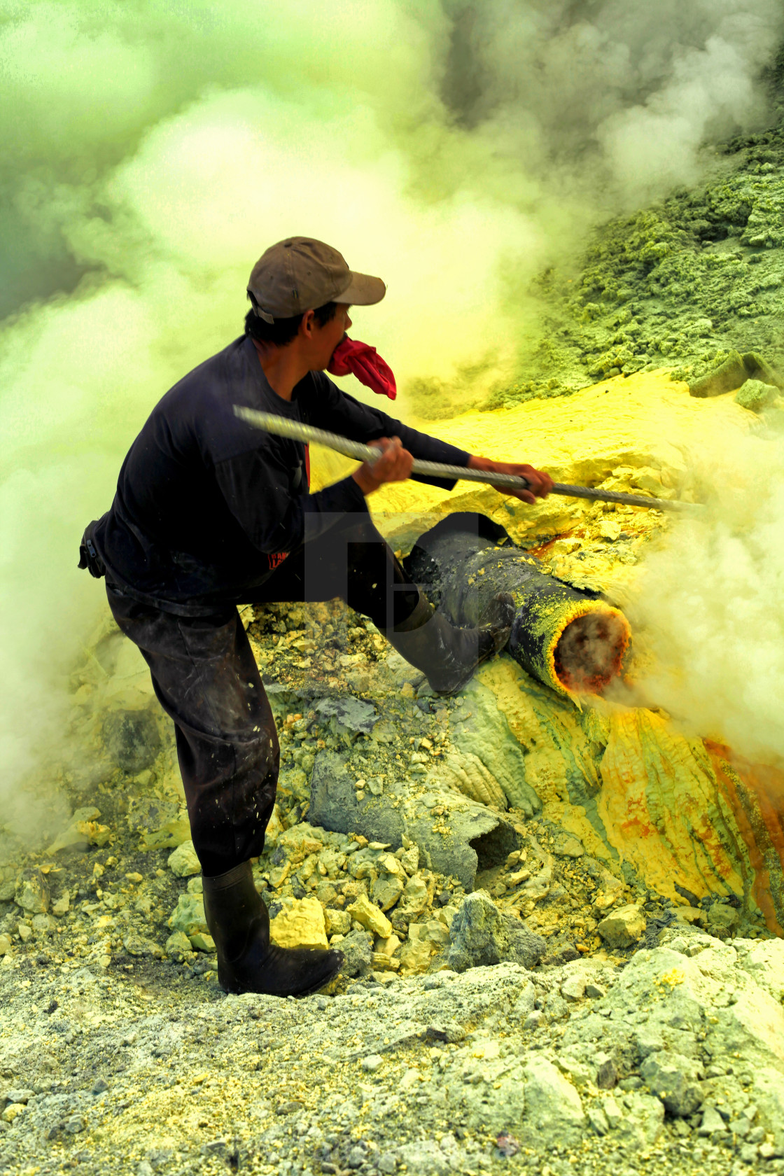 "Sulphur miner" by Tadeja Horvat - $16.51 "Sulphur miner" stock image