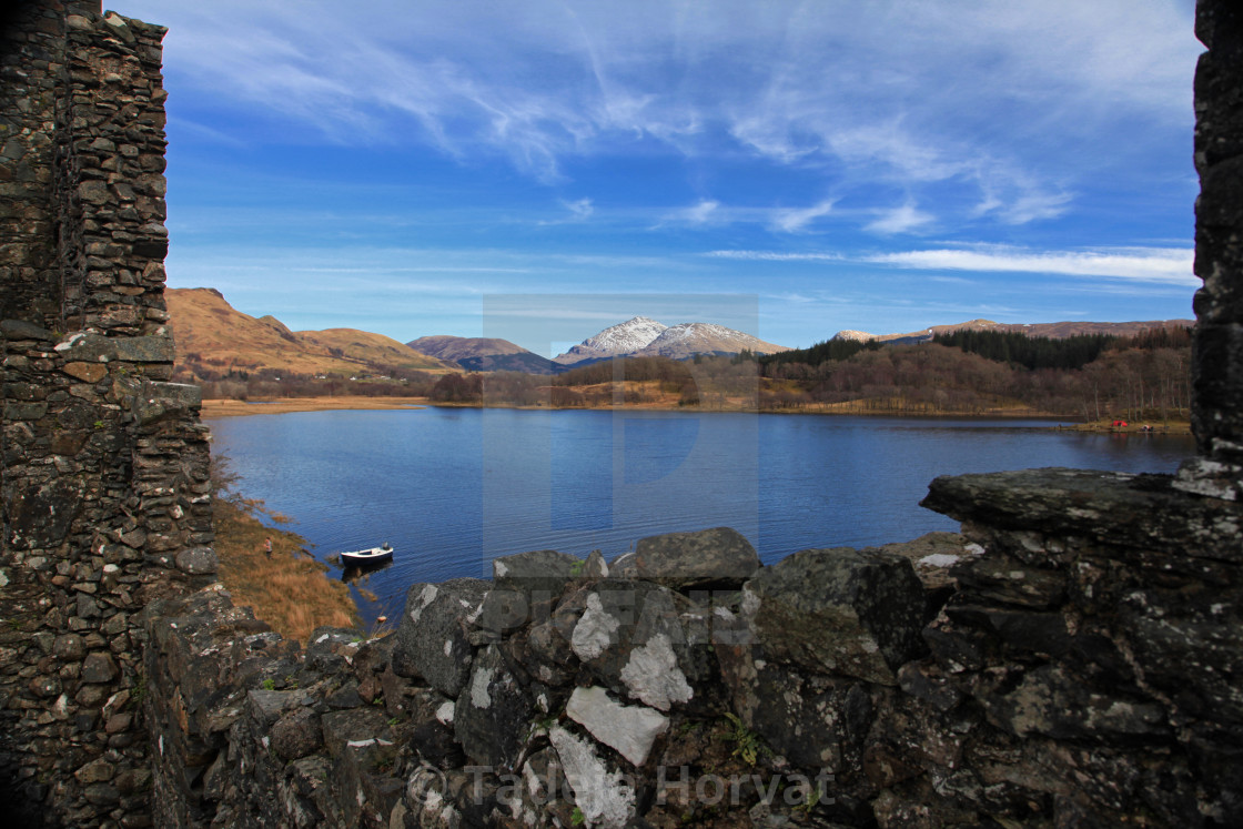 "View from Kilchurn Castle over Loch Awe" by Tadeja Horvat - $16.20 "View from Kilchurn Castle over Loch Awe" stock image