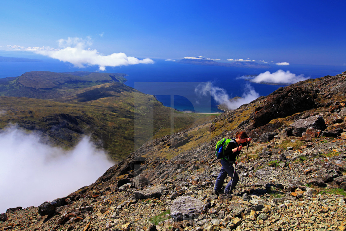 "Hiker on their way up to Bla Bheinn (Blaven), Isle of Skye" by Tadeja Horvat - $15.91 "Hiker on their way up to Bla Bheinn (Blaven), Isle of Skye" stock image