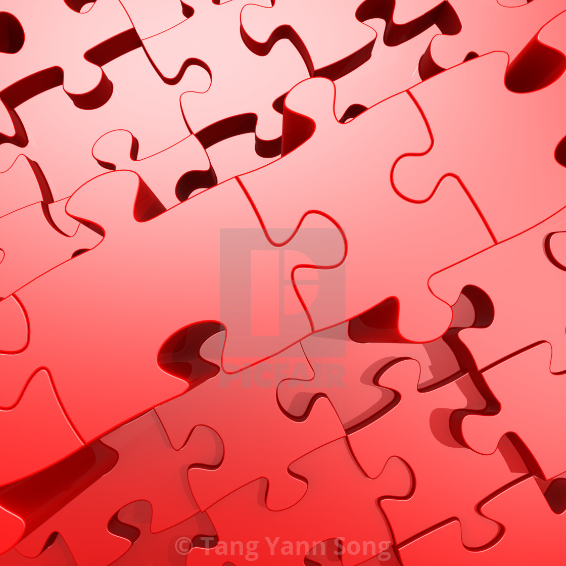 Red Jigsaw Puzzle With 3d Effect License Download Or Print For