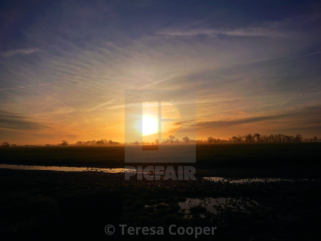 "Glorious golden sunrise" stock image