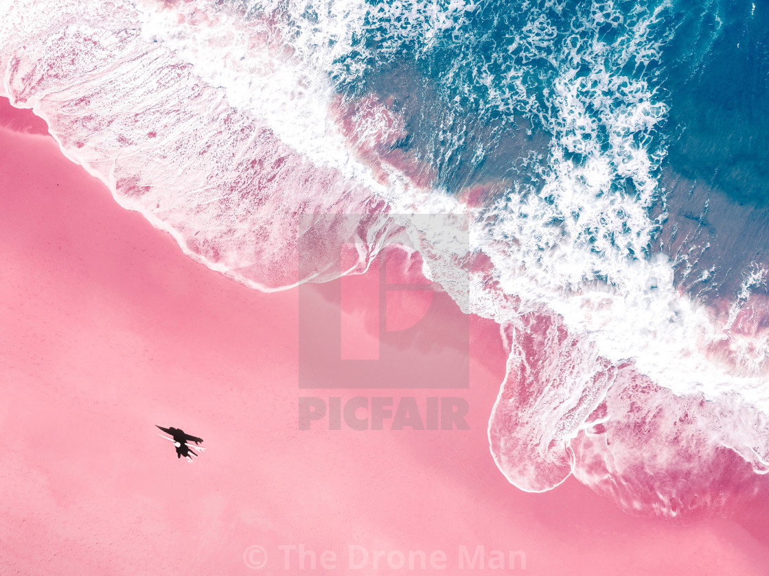 "Aerial Pink Beach" stock image