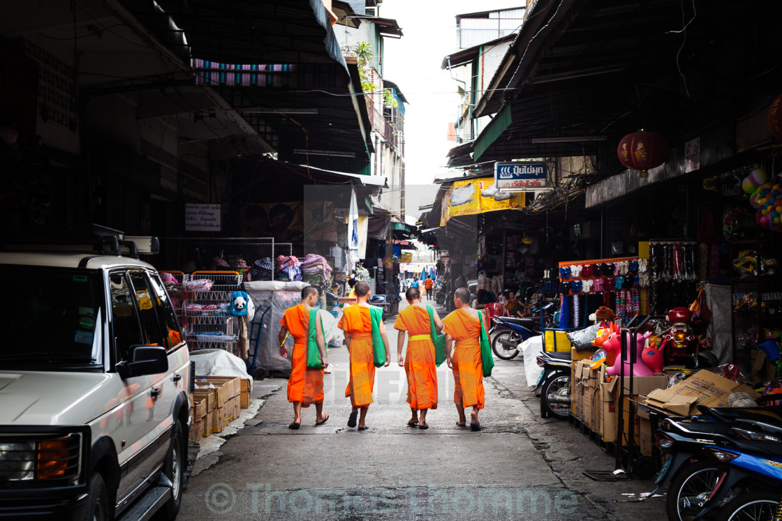 "Monks Shopping" stock image