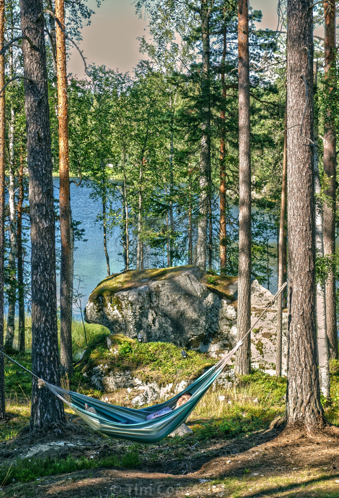 "Chilling out in the lakes" stock image