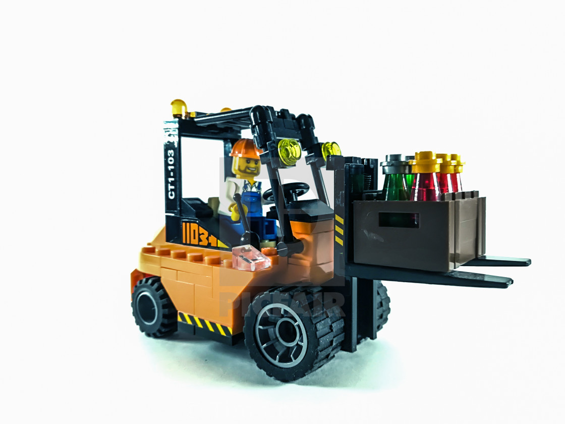 "Fork lift truck and cargo" stock image