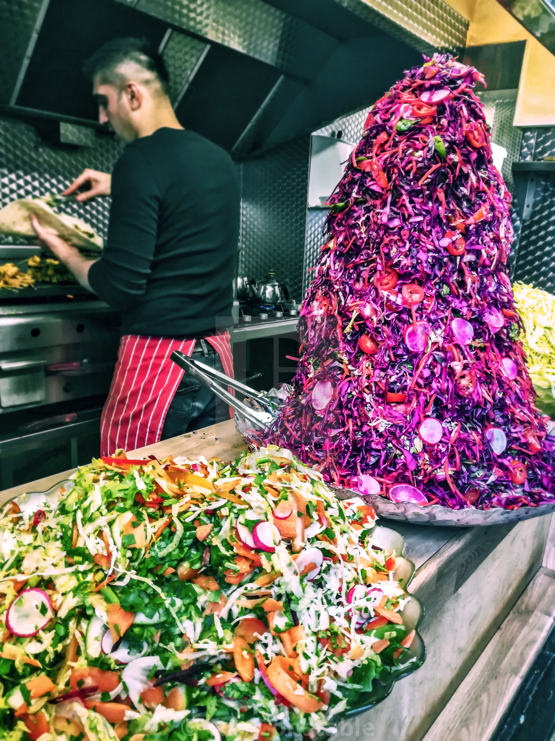 "Salad with your kebab?" stock image