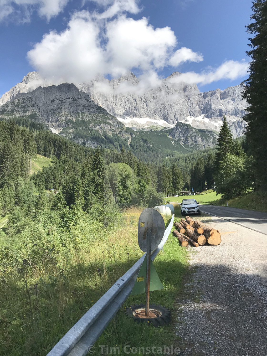 "Looking back down the road" stock image