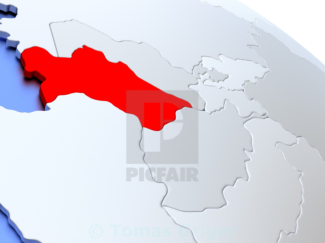 Turkmenistan On World Map License Download Or Print For 1 24 Photos Picfair