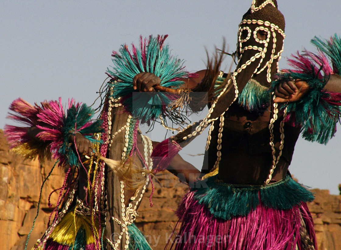 "Dogon Mask Dancers" by Tony Kalhagen - $15.11 "Dogon Mask Dancers" stock image