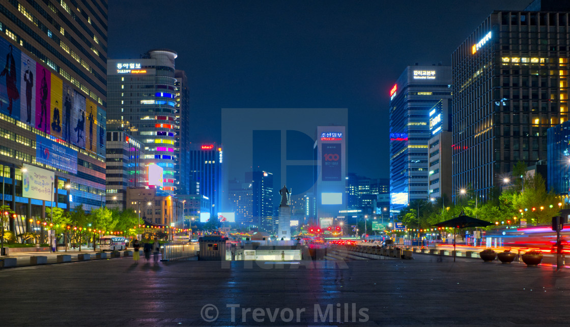 "Seoul at night" stock image