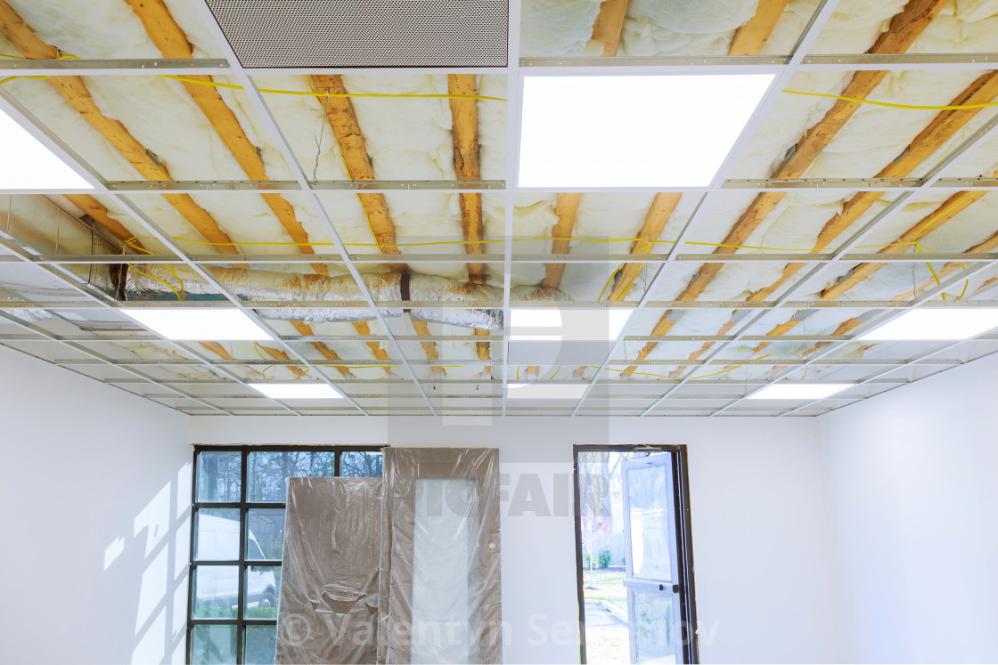 Suspended Ceiling Structure Before Installation Of Gypsum