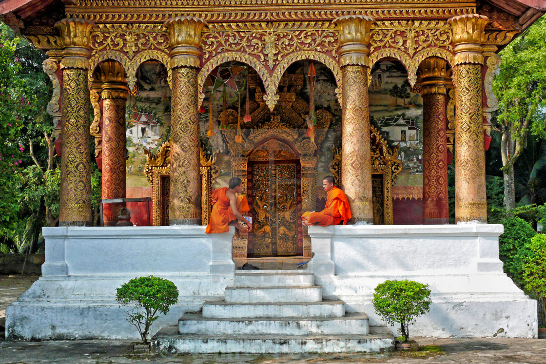 "TEMPLE IN LUANG PRABANG" stock image