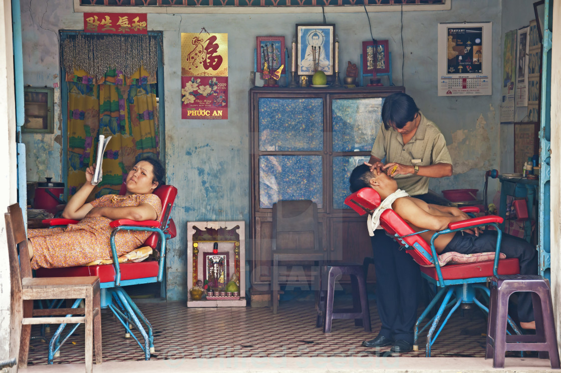 "THE BARBERSHOP" stock image