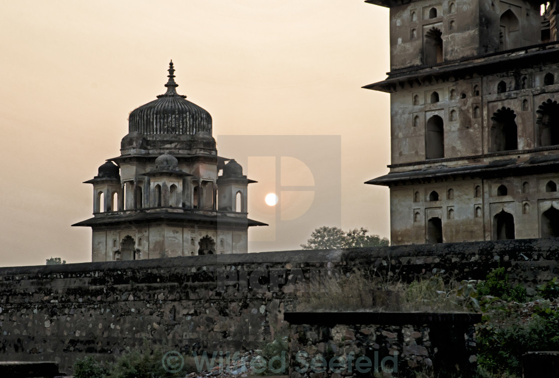 "ORCHHA SUNSET" stock image