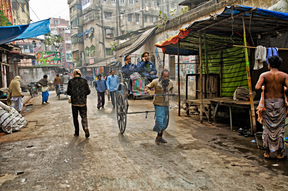 "CELL PHONES ON A RICKSHAW" stock image