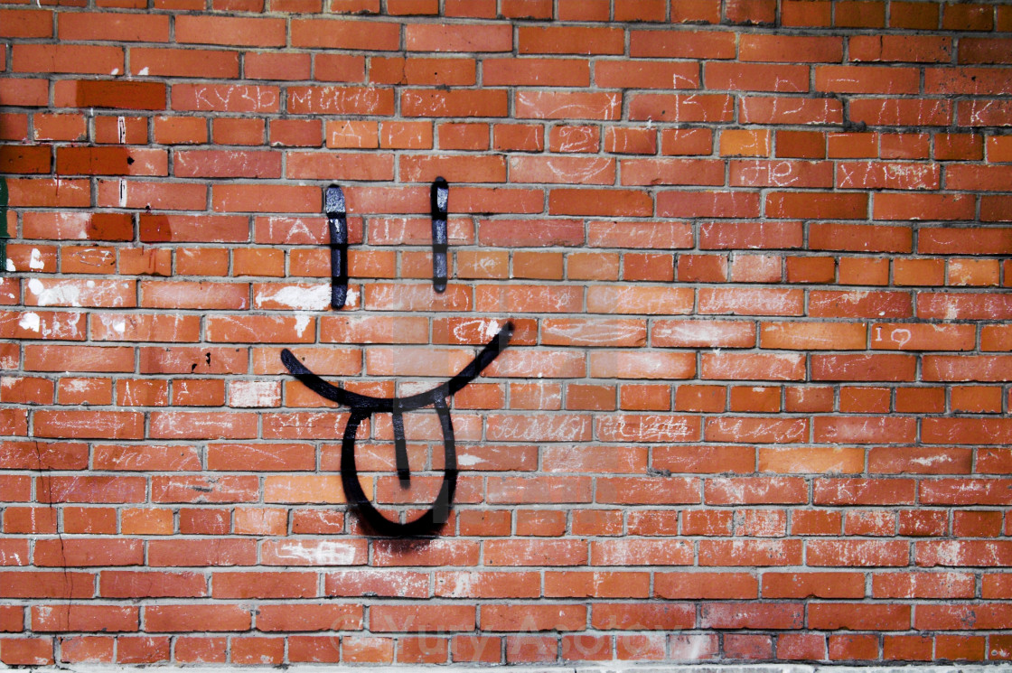 Brick Wall And Smile Graffiti License Download Or Print For