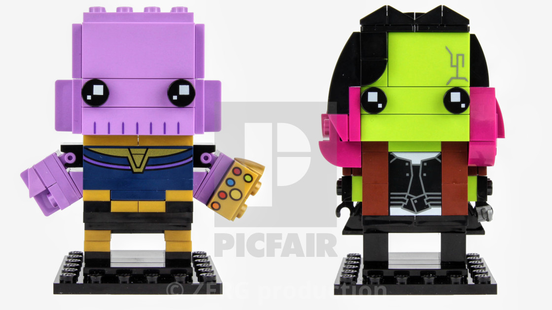 Figures from the designer Lego. Avengers Infinity War mini figures. Toys close up. - License, download or print for £6.20 | Photos | Picfair