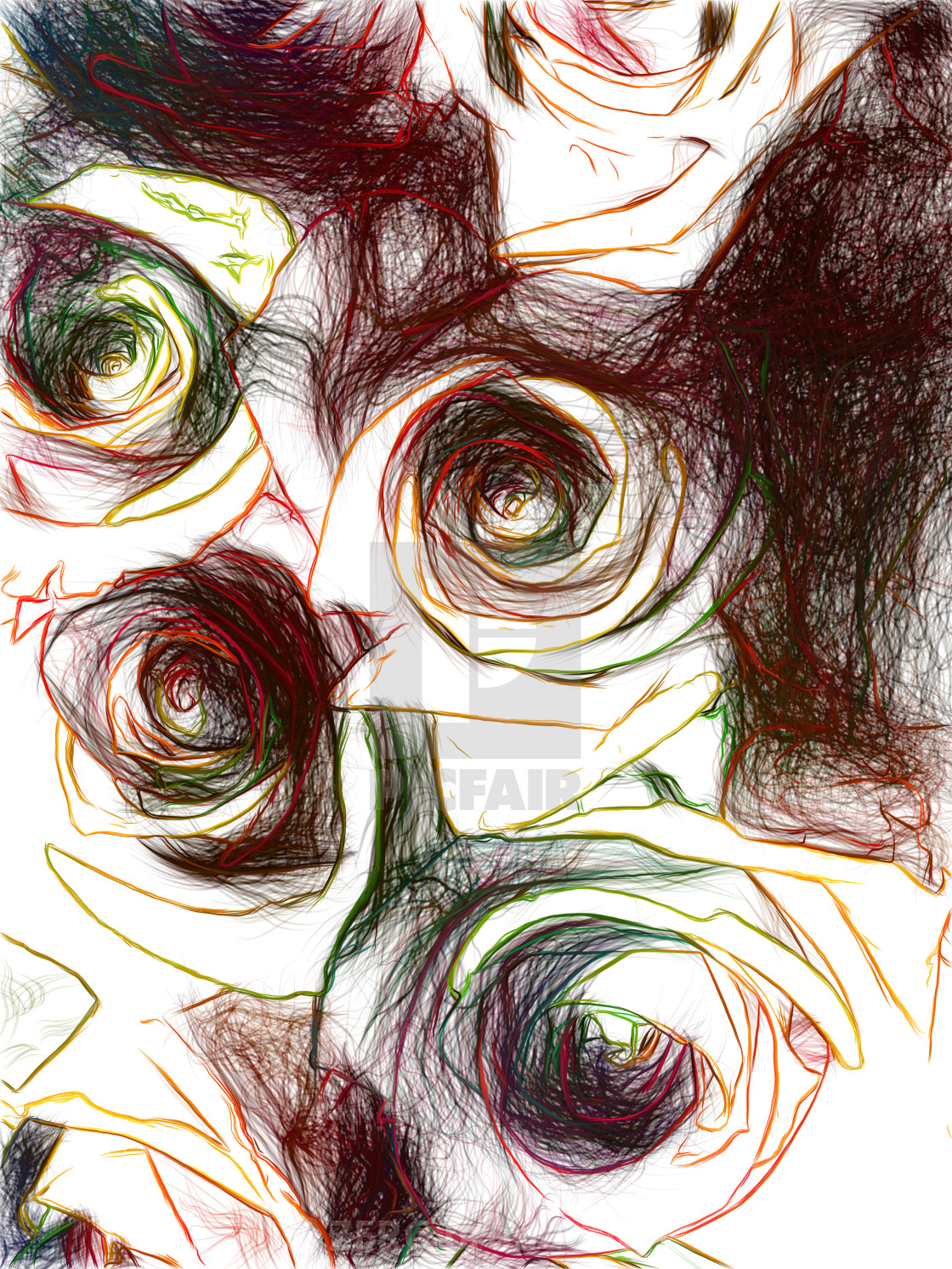 A Bouquet Of Roses With Petals Of All Colors Of The Rainbow Multi Colored Flower Buds Close Up Texture Artistic Drawing Art Draw Airy Dark Style License Download Or Print For 6 20