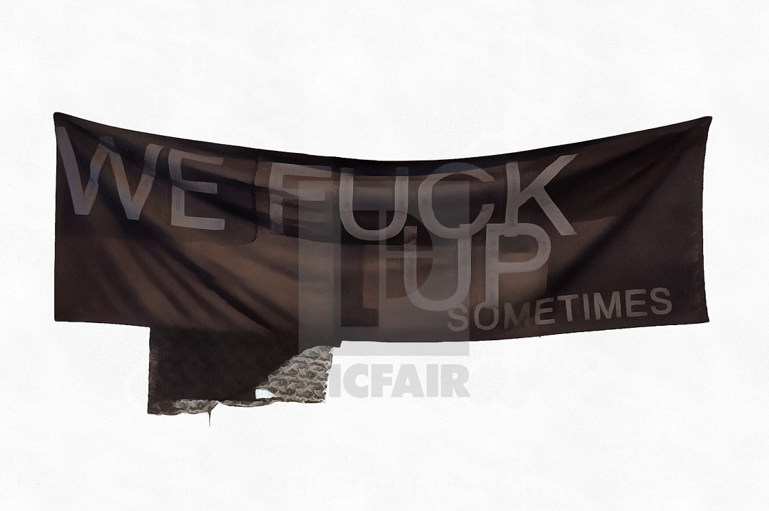 Philosophical Inscription On A Black Flag Art Painting Abstract