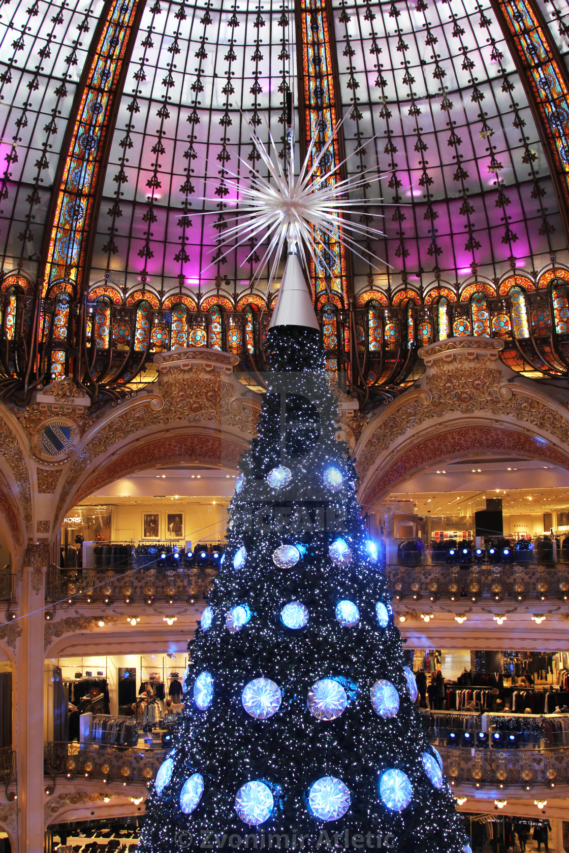 Galeries Lafayette by Night, Paris, France Editorial Image - Image