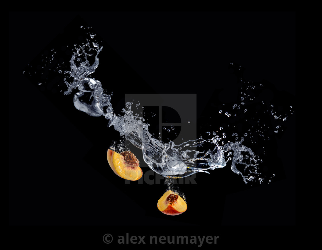"fruit splashes" stock image