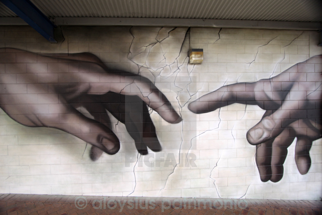 Near Touching Hands God And Adam Mural Painting License