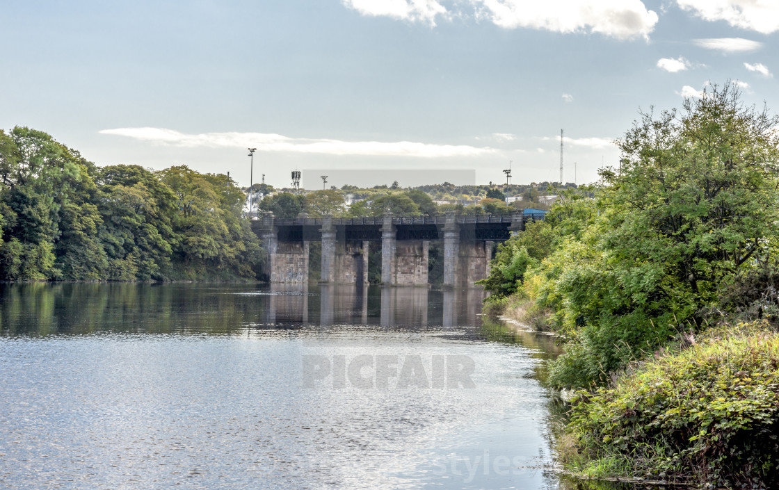 A Railway Bridge Across River Dee In Aberdeen License Download
