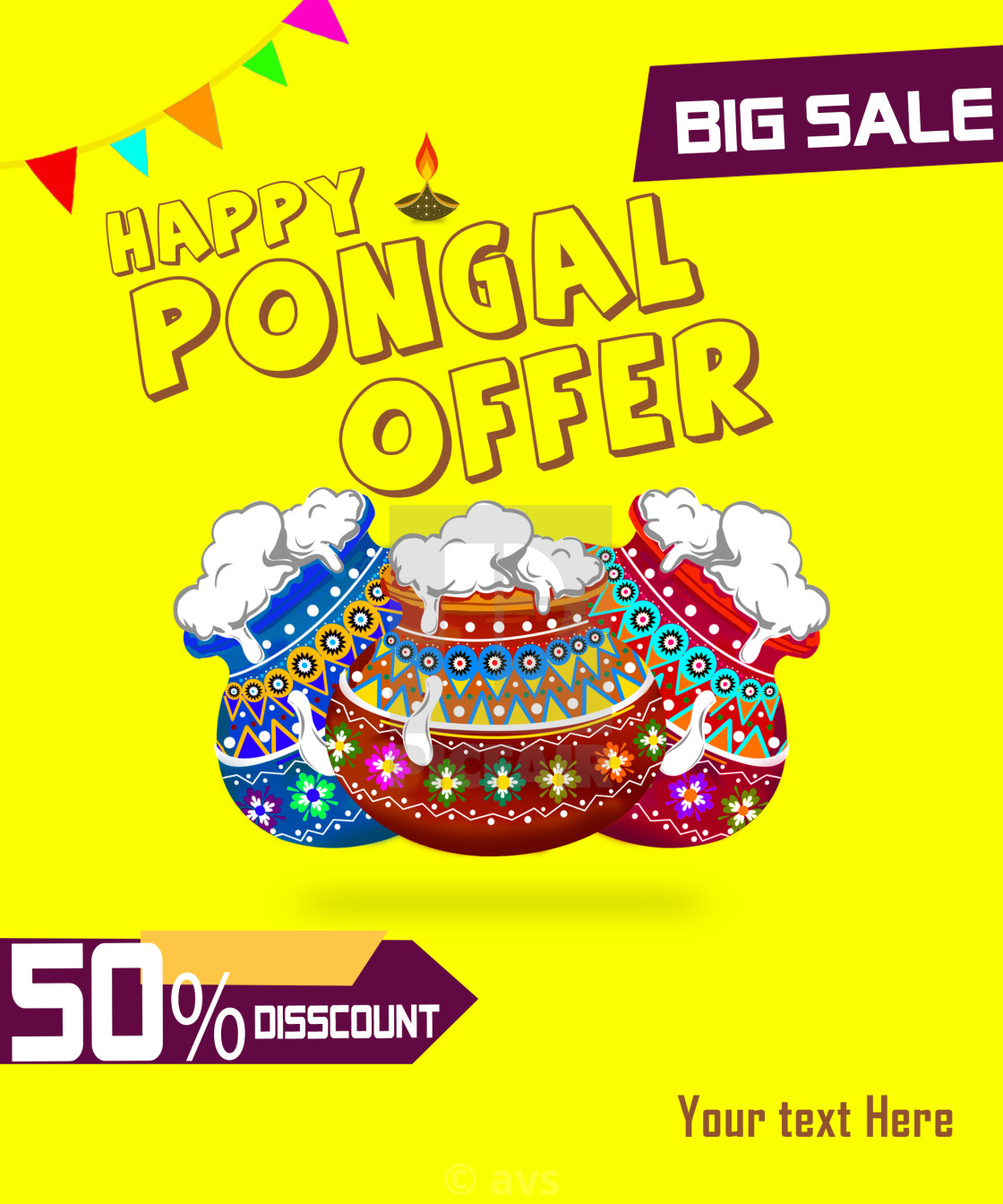 vector illustration of Happy Pongal holiday festival celebration background,  poster, banner - License, download or print for £ | Photos | Picfair