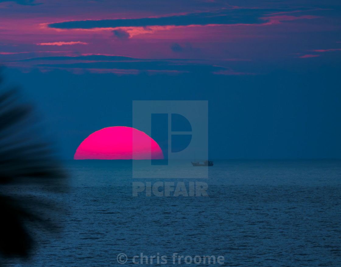 "crimson sunset" stock image