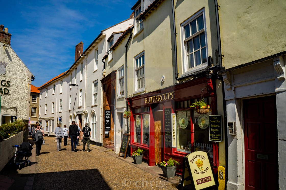 Buttercups Tearooms And Cafe A Great Place For A Hot Beverage Down High Street In The Seaside Town Of Cromer Norfolk Uk Weather A Bright And Sunny But Breezy Day With