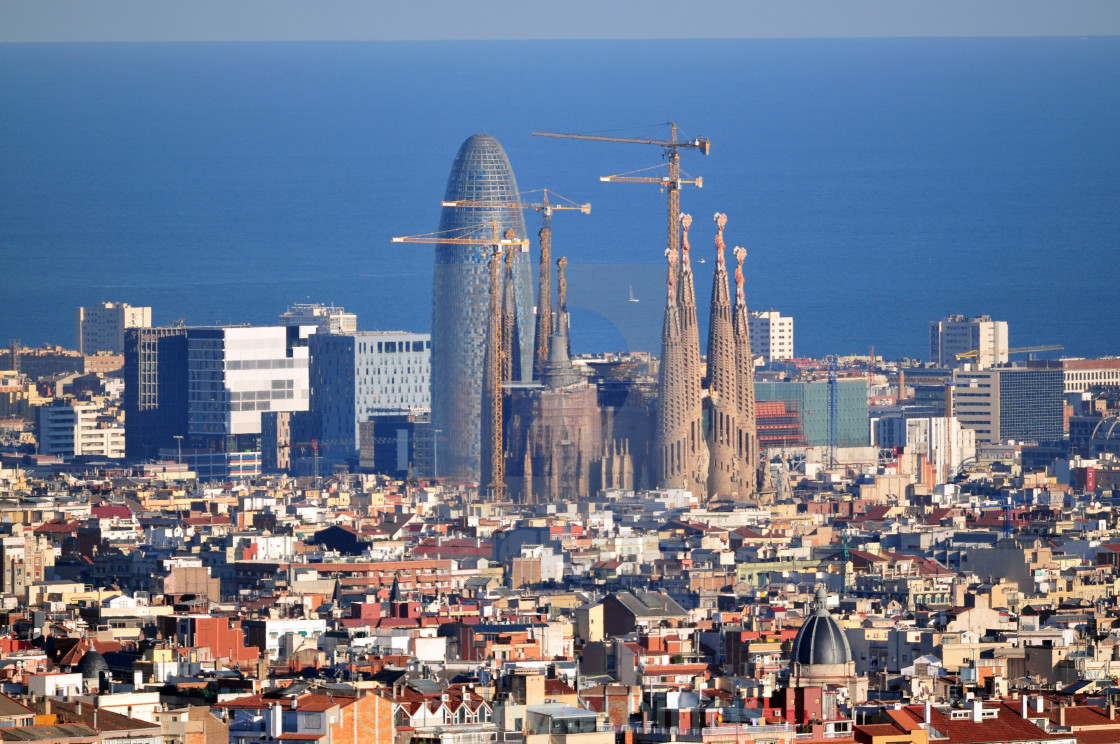 Barcelona Sagrada Familia And Torre Agbar License Download Or Print For 12 40 Photos Picfair