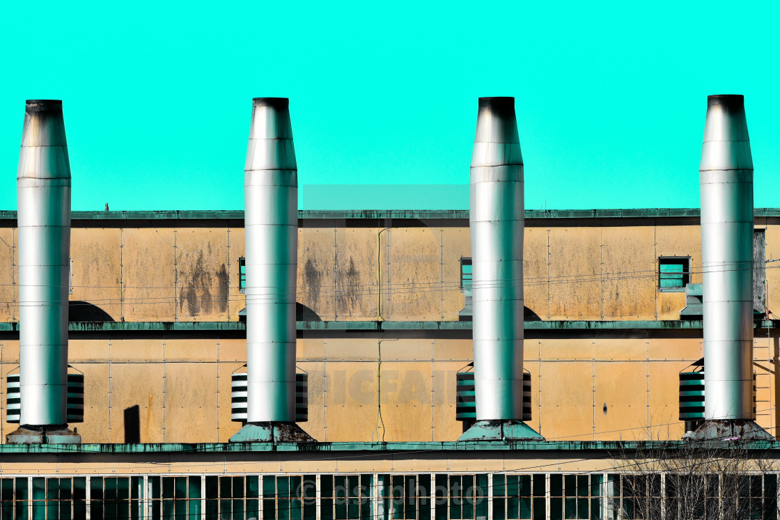 "Retro Smokestacks" stock image