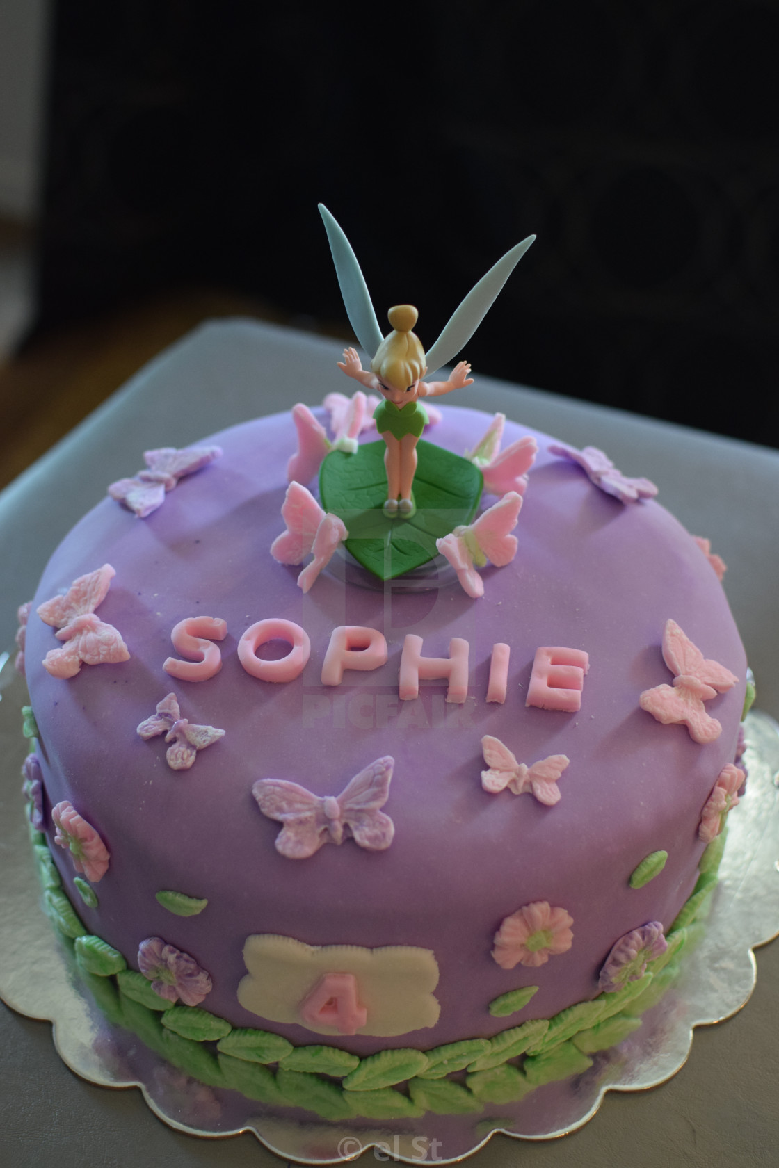 Tinkerbell Birthday Cake License Download Or Print For 6200