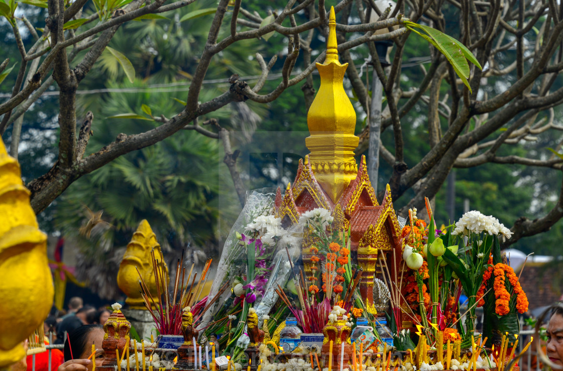 "That luang Buddhist festival Vientiane Laos" stock image