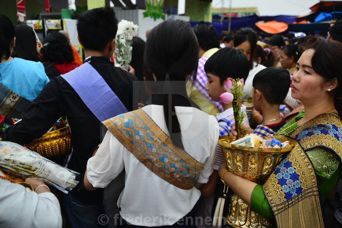 "That Luang Buddhist Festival Vientiane Laos" stock image