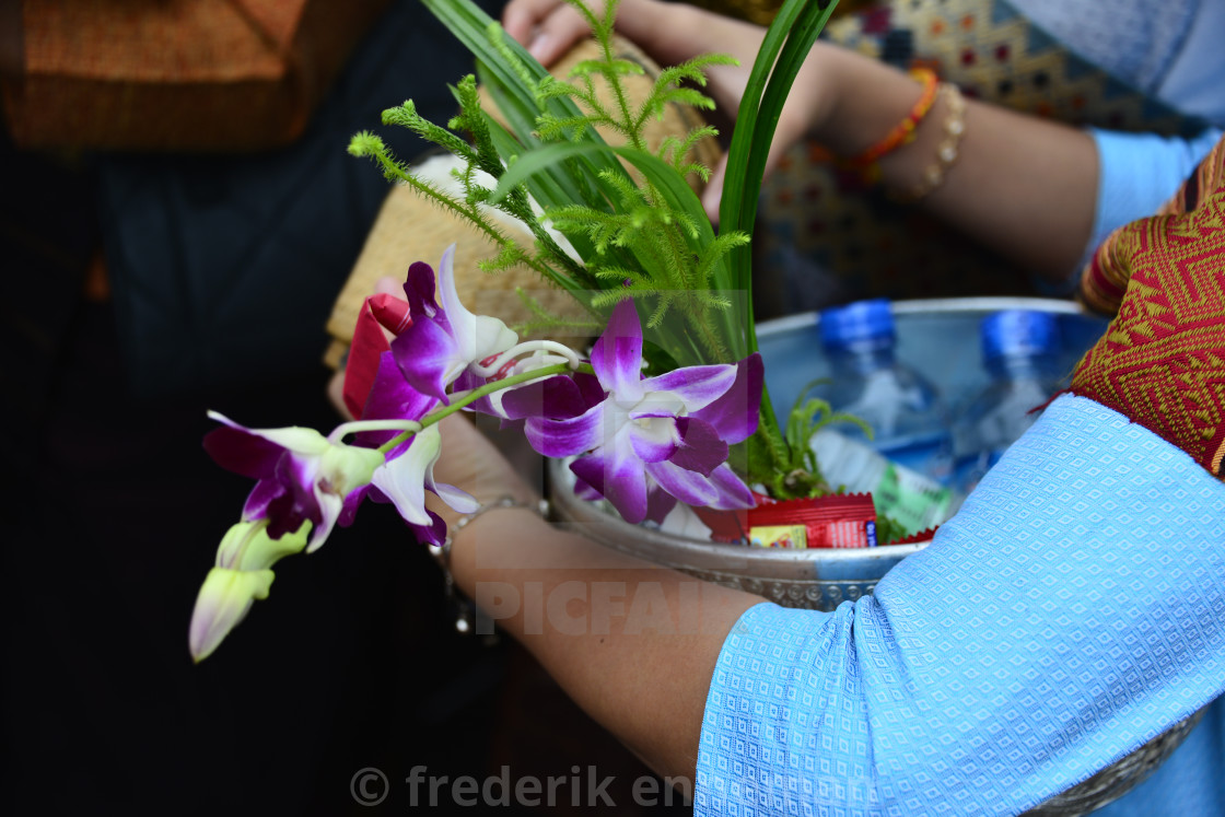 "That Luang Buddhist Festival Vientiane Laos" stock image