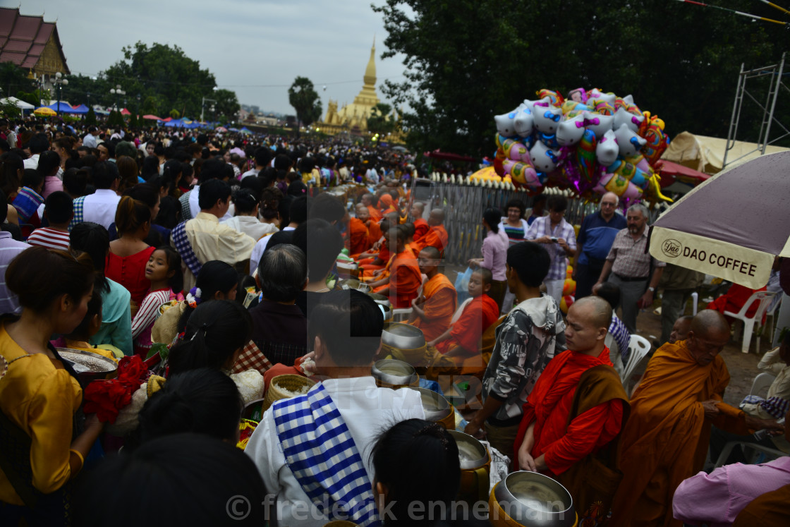 "That Luang Buddhist Festival Vientiane Laos" stock image