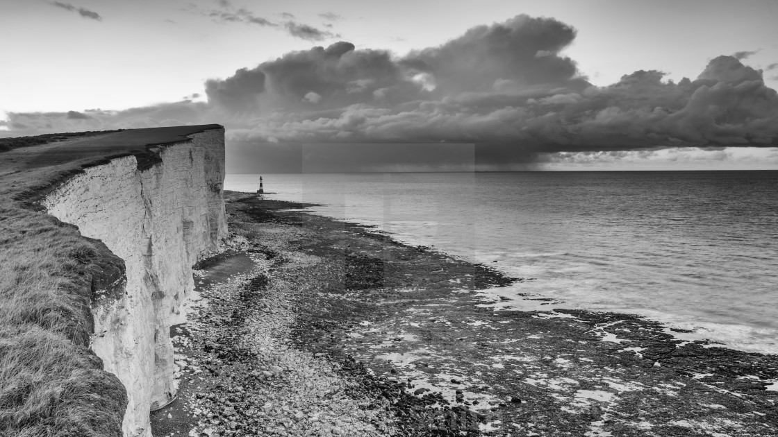 "Rain Approaching Beachy Head" stock image